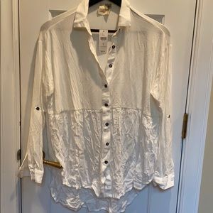 White Everleigh Anthropologie shirt NWT
